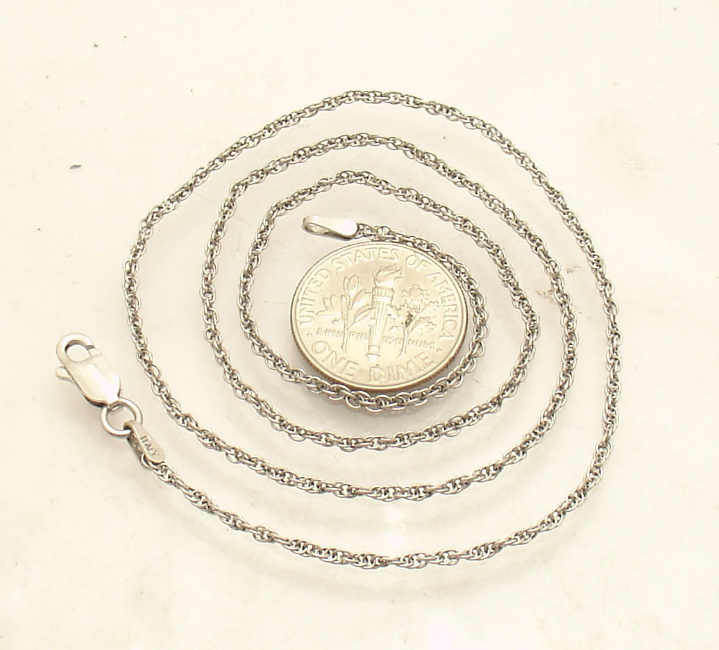 Tarnish-Free All Shiny Rope Chain Necklace Real 925 Sterling Silver 16″ 18″
