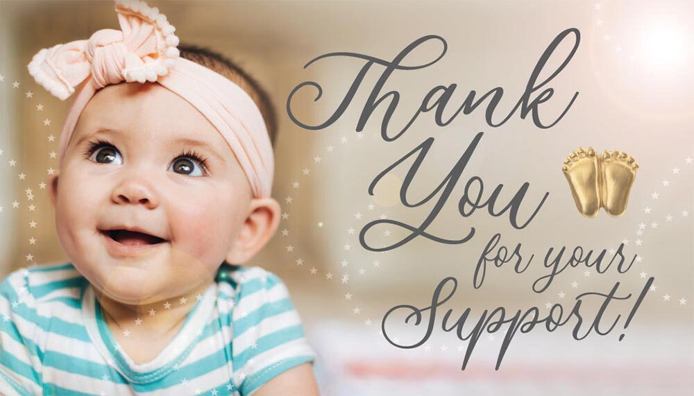 Precious Feet, Gold-Colored, Thank You Supporter Card Jewelry, Lapel Pin