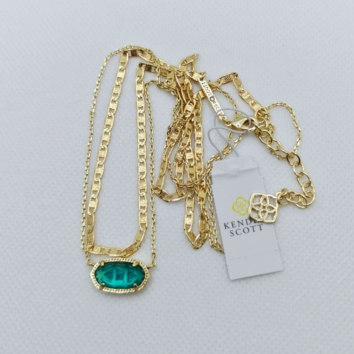 Kendra Scott Elisa Multi Strand Gold Pendant Necklace In London Blue