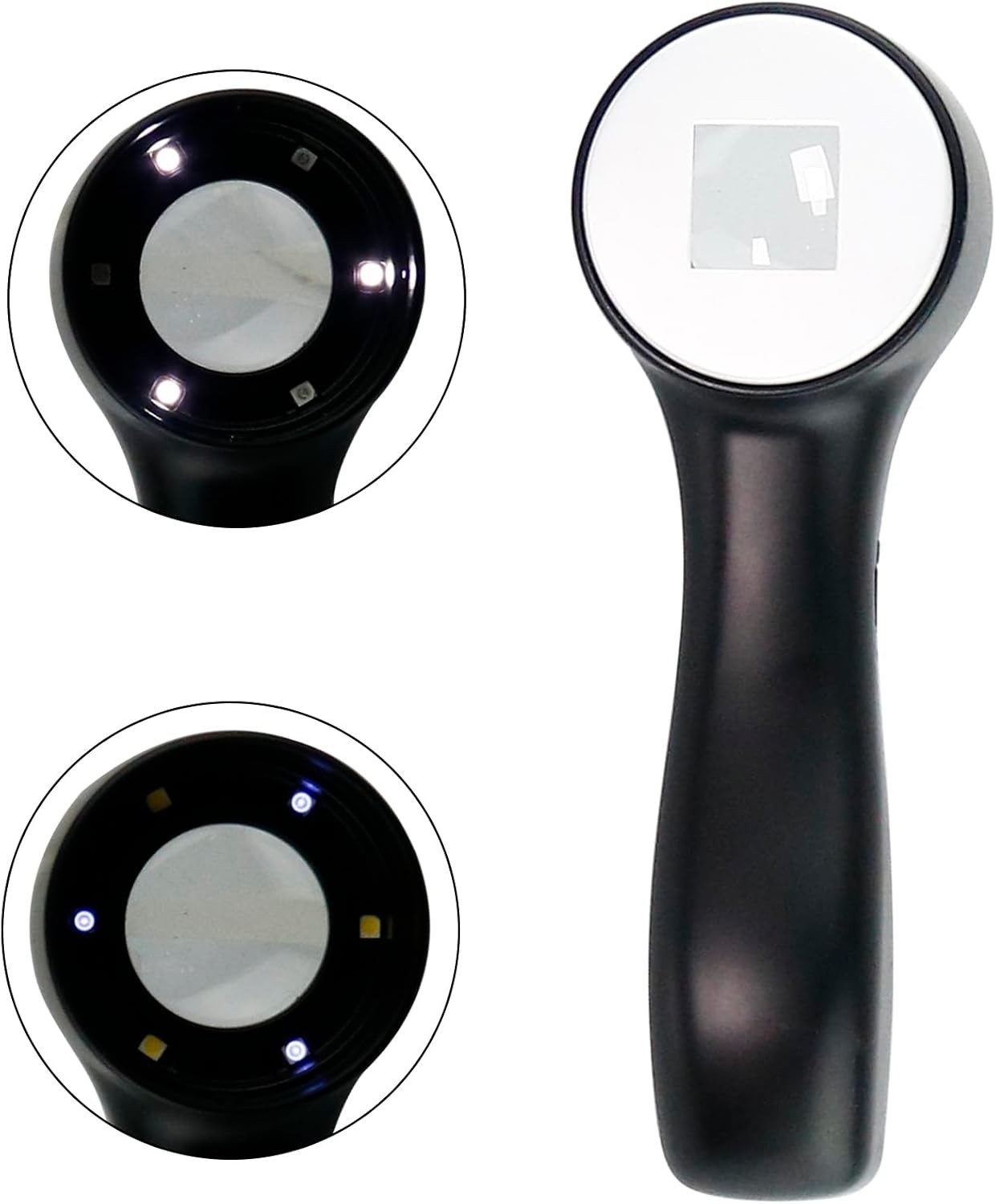 Handheld 10X Magnifier Loupe Optical Glass Magnifying Glass with Light Scale Mag