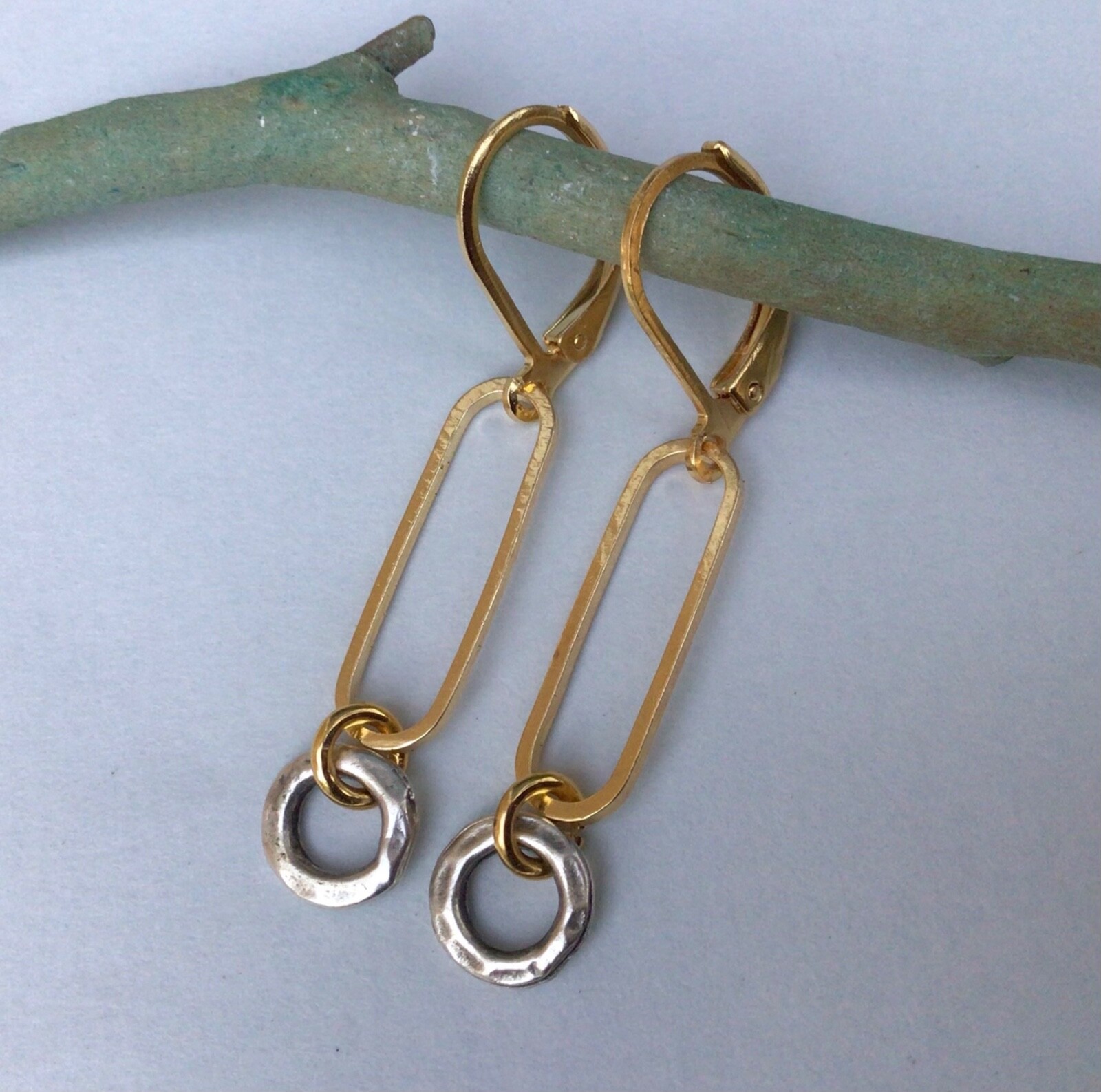NEW HANDCRAFTED SUNDANCE CHARM LINK EARRINGS HANDMADE ARTISAN JEWELRY