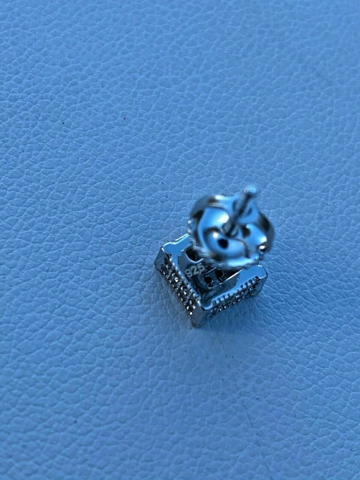 Real Moissanite 925 Silver Small Cube Iced Hip Hop Earrings Stud Passes Tester
