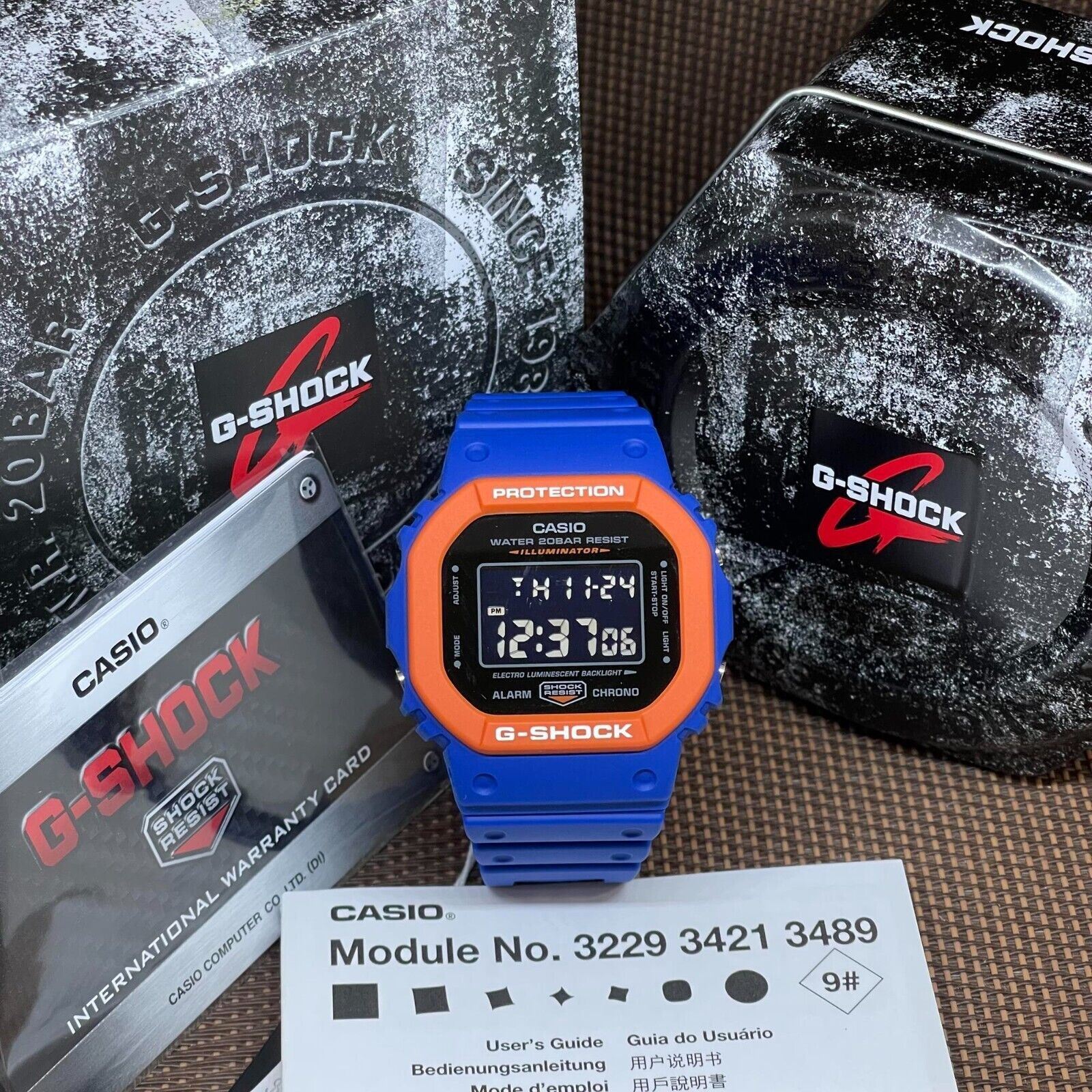 Casio G-Shock DW-5610SC-2D Bright Color Blue Orange Digital Men’s Fashion Watch