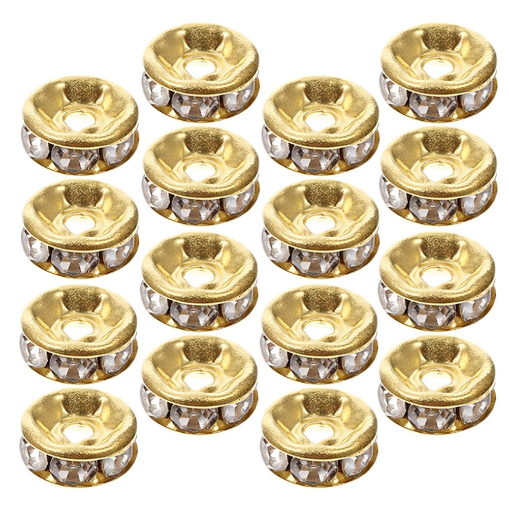 200Pcs Lightweight Golden Copper Spacer Beads for Jewelry Rhinestone Charms