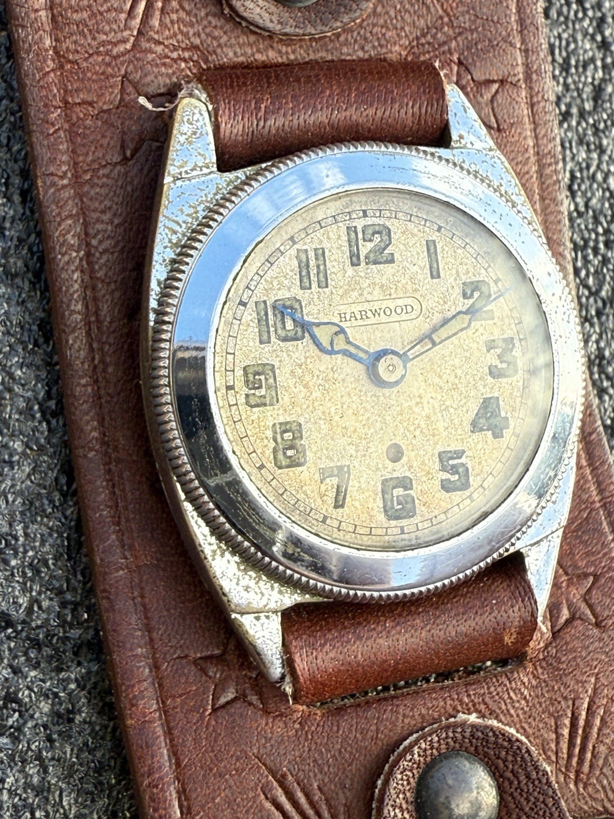 Rare Vintage 1920s Harwood Bumper Automatic 15J 30mm Watch Estate Sale Runs