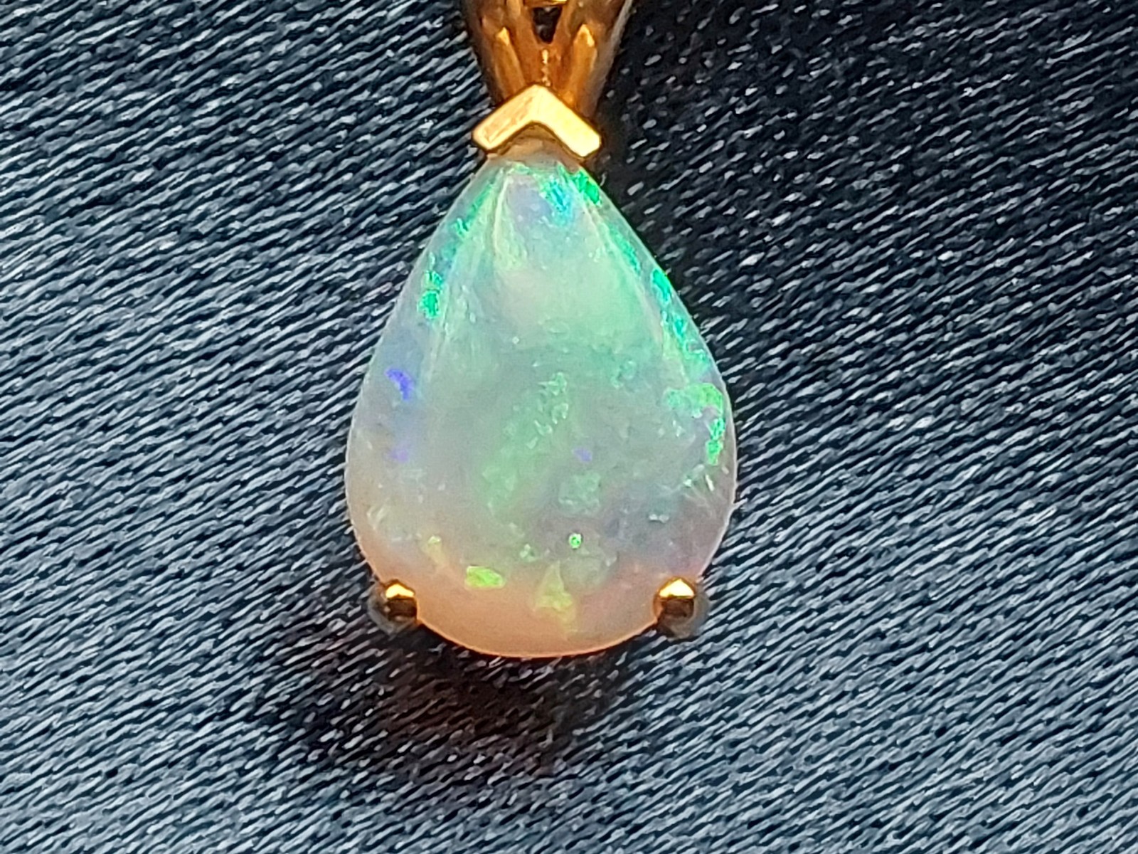 9X7 mm Pear-Shaped Opal Pendant in 14K Yellow Gold