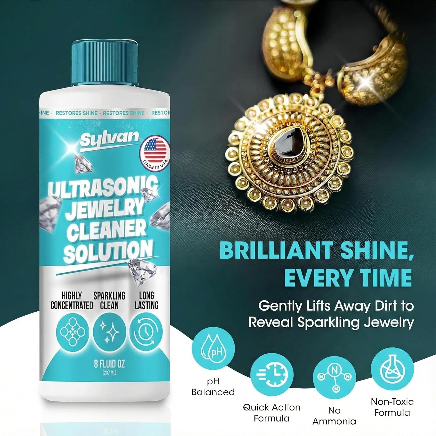 Ultrasonic Jewelry Cleaner Solution Concentrate | 100+ Uses | 8 Oz | Made in …