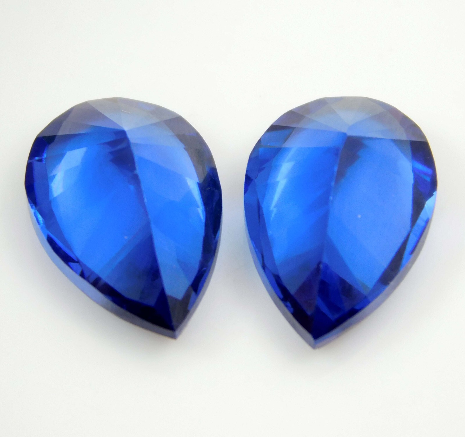 Natural Blue Sapphire 20.00 Ct Pair Certified Pear Cut Loose Gemstone