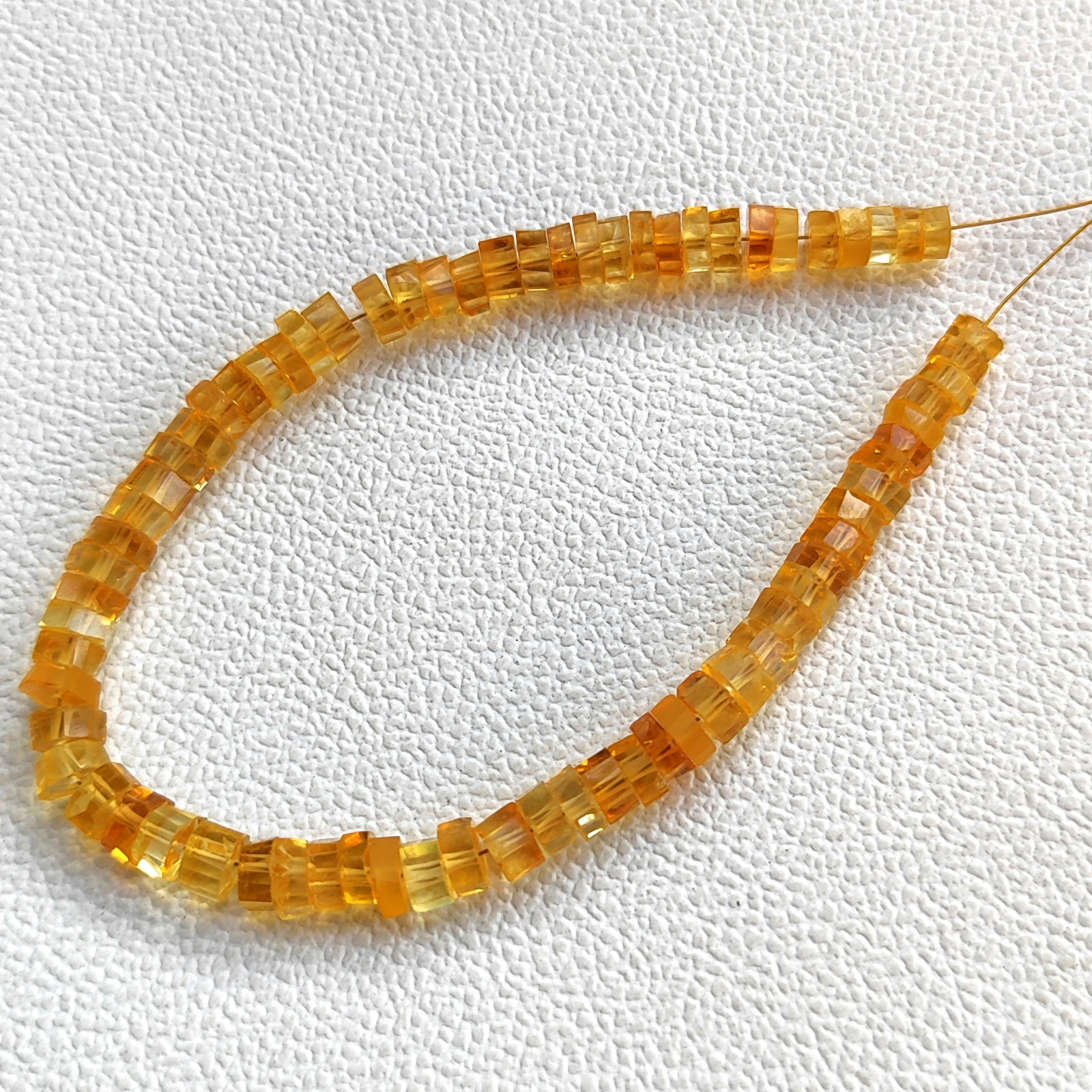 Natural Brazilian Citrine Beads 5-6mm Faceted Bolt Shape 8″ Strand Brazil Gems