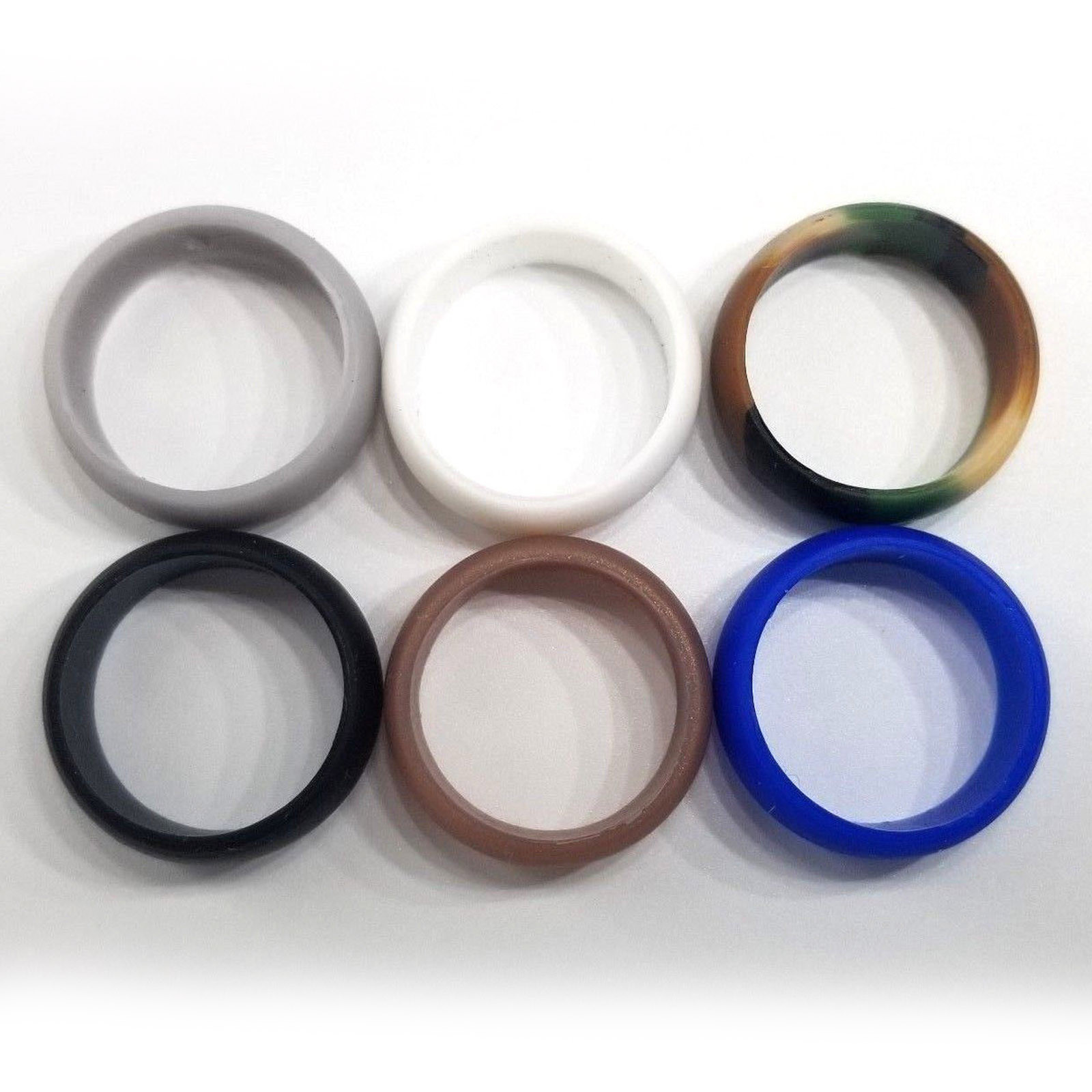 7PCS Silicone Rings Wedding Bands for Men Women – 8.7 mm Wide – 2mm Thick