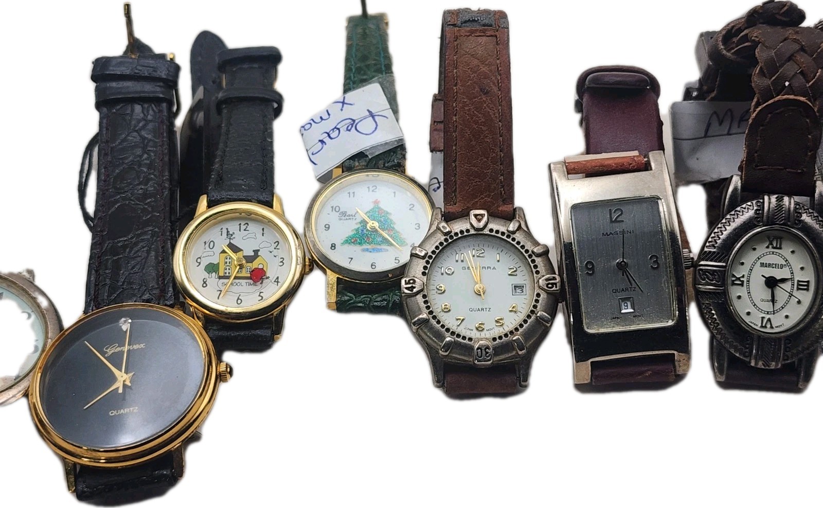 Lot Of 9 Vintage Estate Sale Watches. Working W New Batteries. Condition Varies