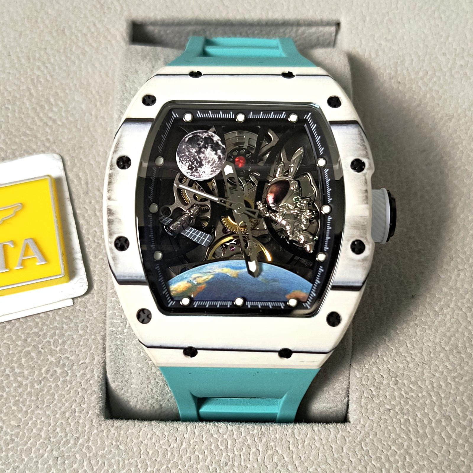 Invicta Automatic S1 Rally Interstellar Tiffany Blue Silicone Strap Watch Box