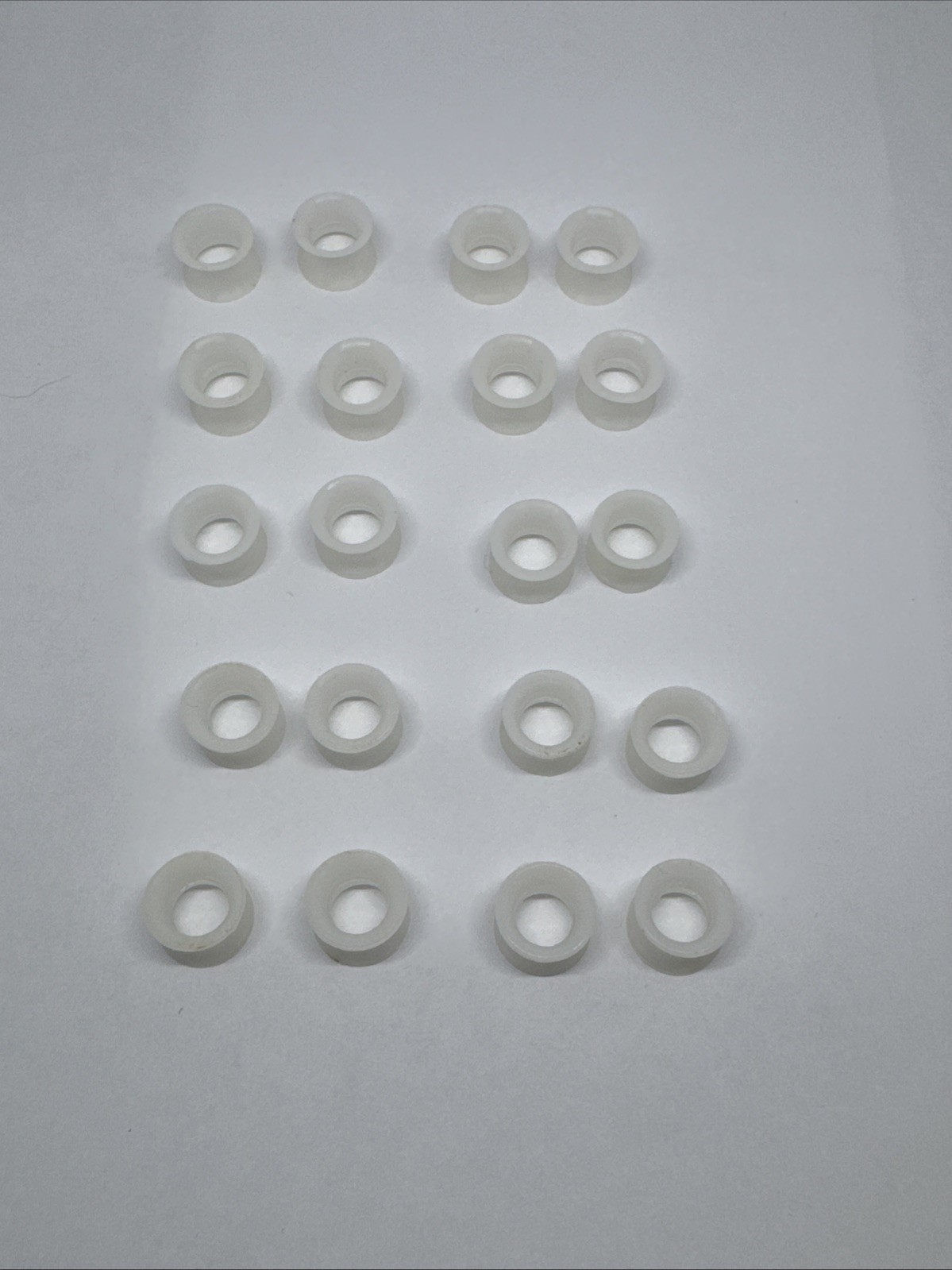 10 Pair 0g 8mm Silicone Gauges White Double Flare Soft Flexible Ear Tunnels