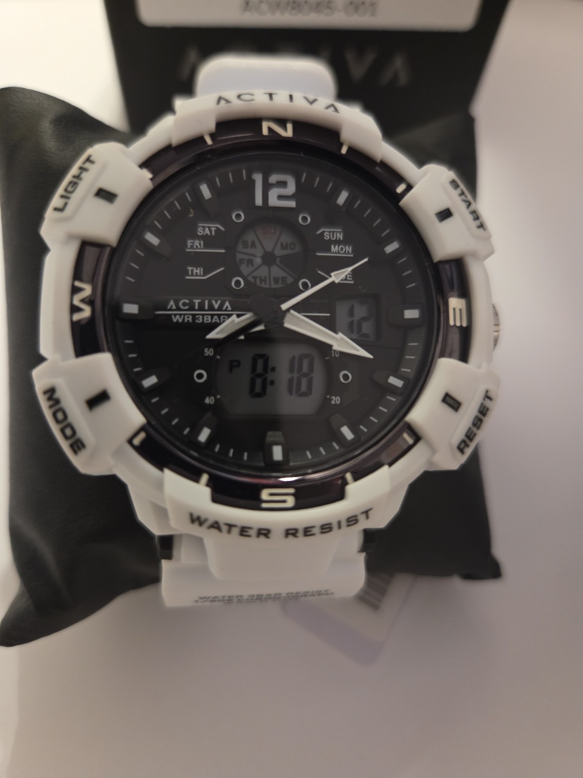 Activa X Invicta ACW8045-001 Men’s Digital Watch White Black 53mm 50M New