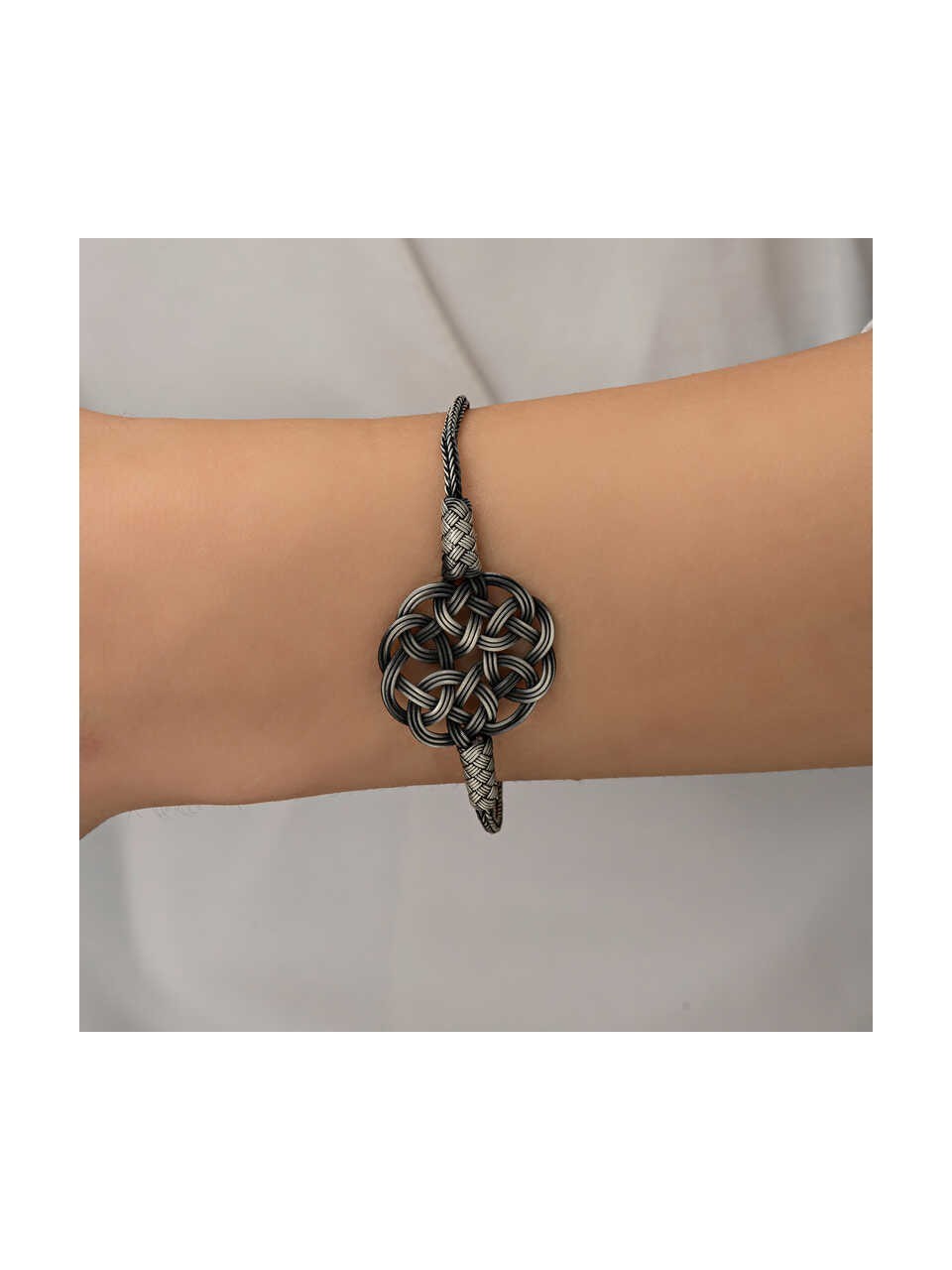 999 Silver Bracelet For WoMen, Hand Braided Bracelet, Oxidized Silver Bracelet