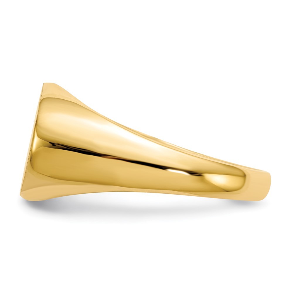14k Yellow Gold 17.0×11.0mm East-West Oval Open Back Mens Signet Ring Size 10