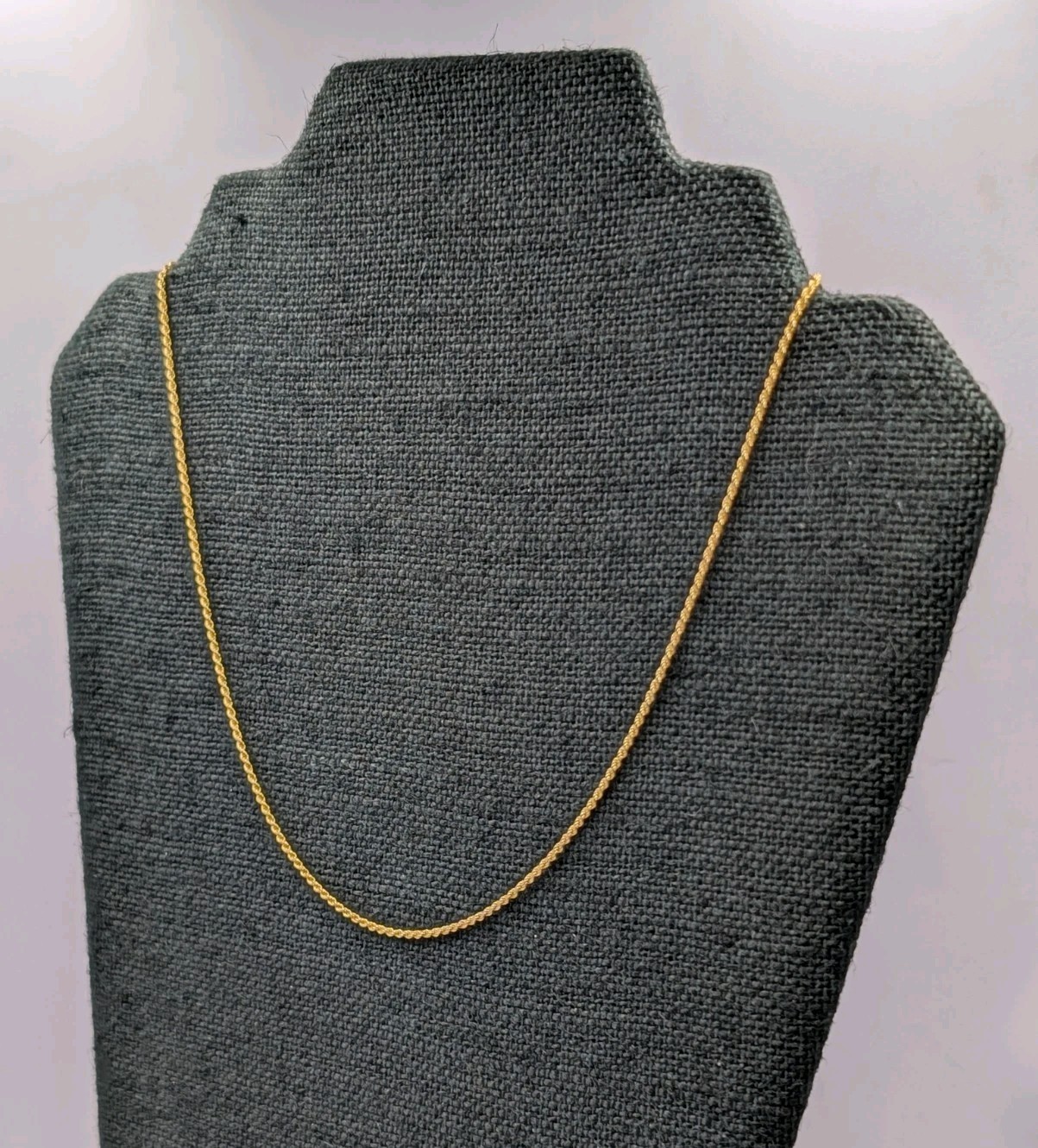 Danecraft Yellow Gold Plated Sterling Silver 1.5mm Rope Chain Necklace 18″ 3.2g