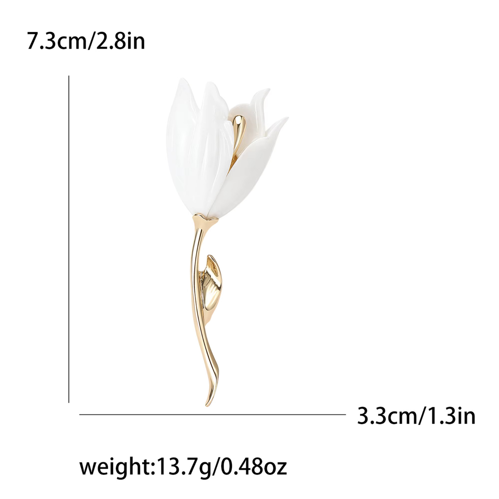 Women’s Enamel Tulip Flower Brooch Pin Fashion Alloy Lapel Badge Jewelry Gift