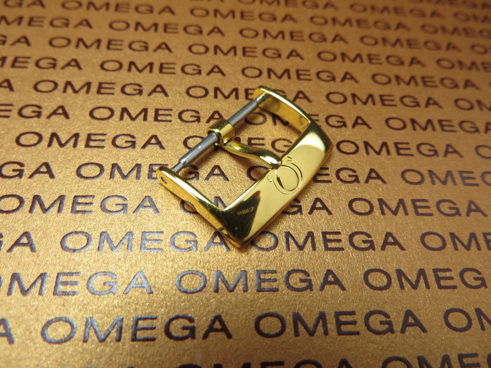 New 16mm Authentic OMEGA Stainless tang buckle X Gold Plated Polish 94511601 G