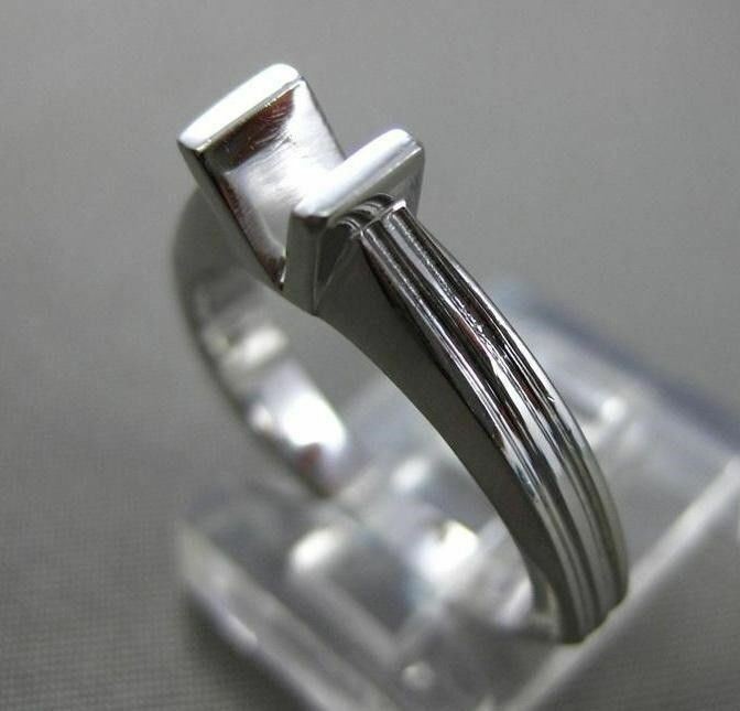 ESTATE PLATINUM 3D TENSION SOLITAIRE SEMI MOUNT ENGAGEMENT RING #24605 4mm WIDE