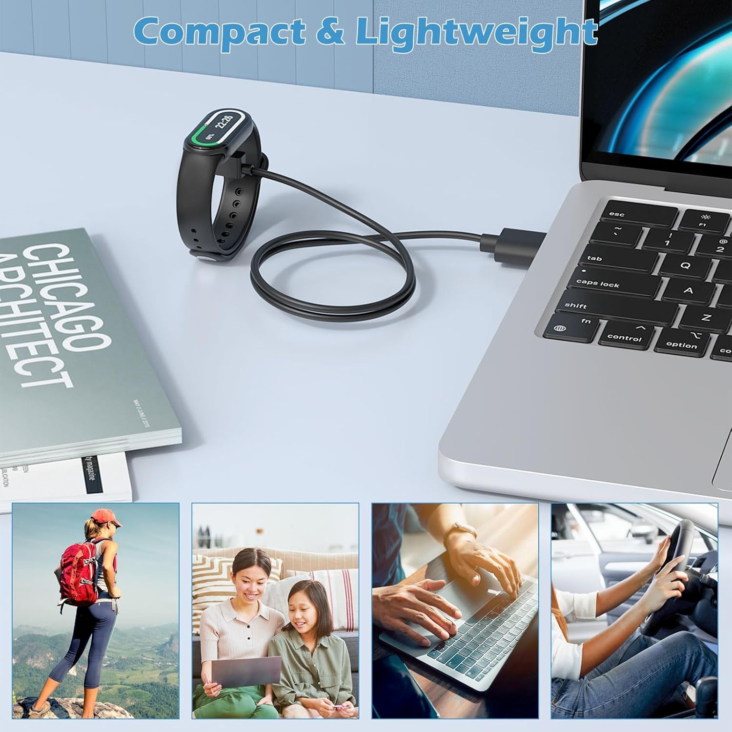 2 Pack Charger Cable Compatible with Smart Band 10/9/8 – Magnetic USB Charging D