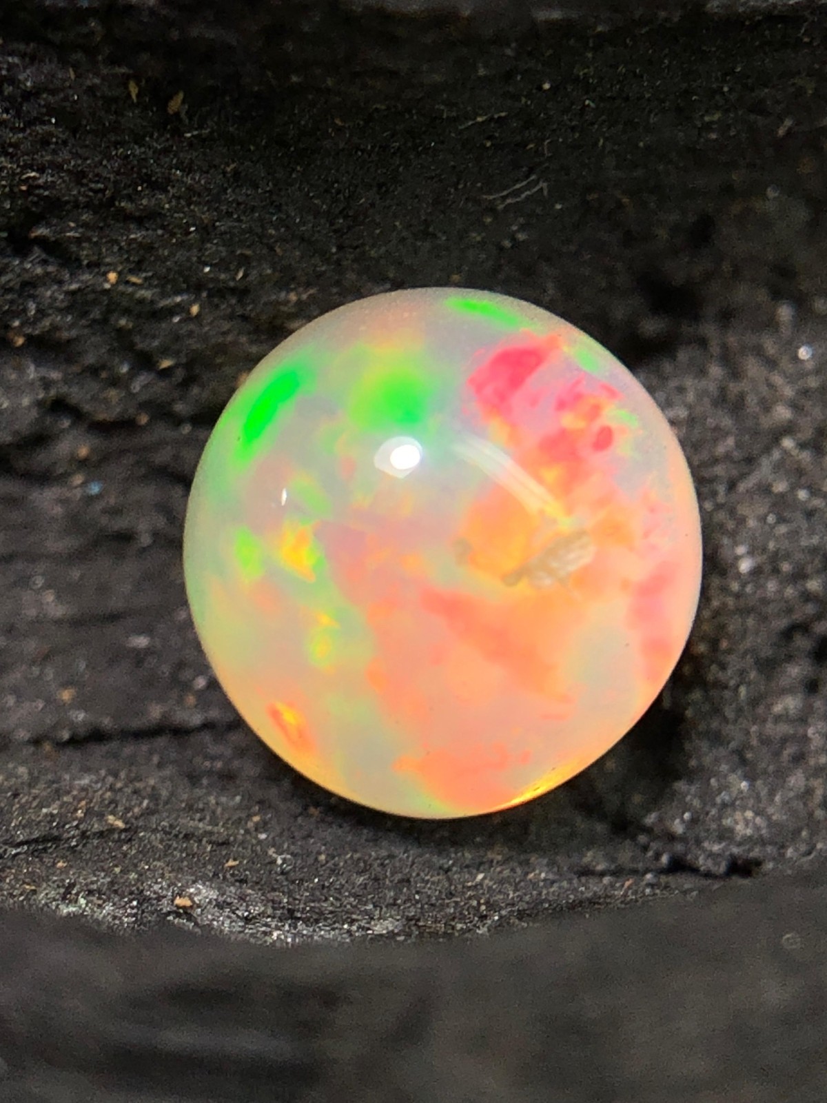 7.50 MM Natural White Ethiopian Opal Sphere Multi Fire Loose Gemstone Opal Ball