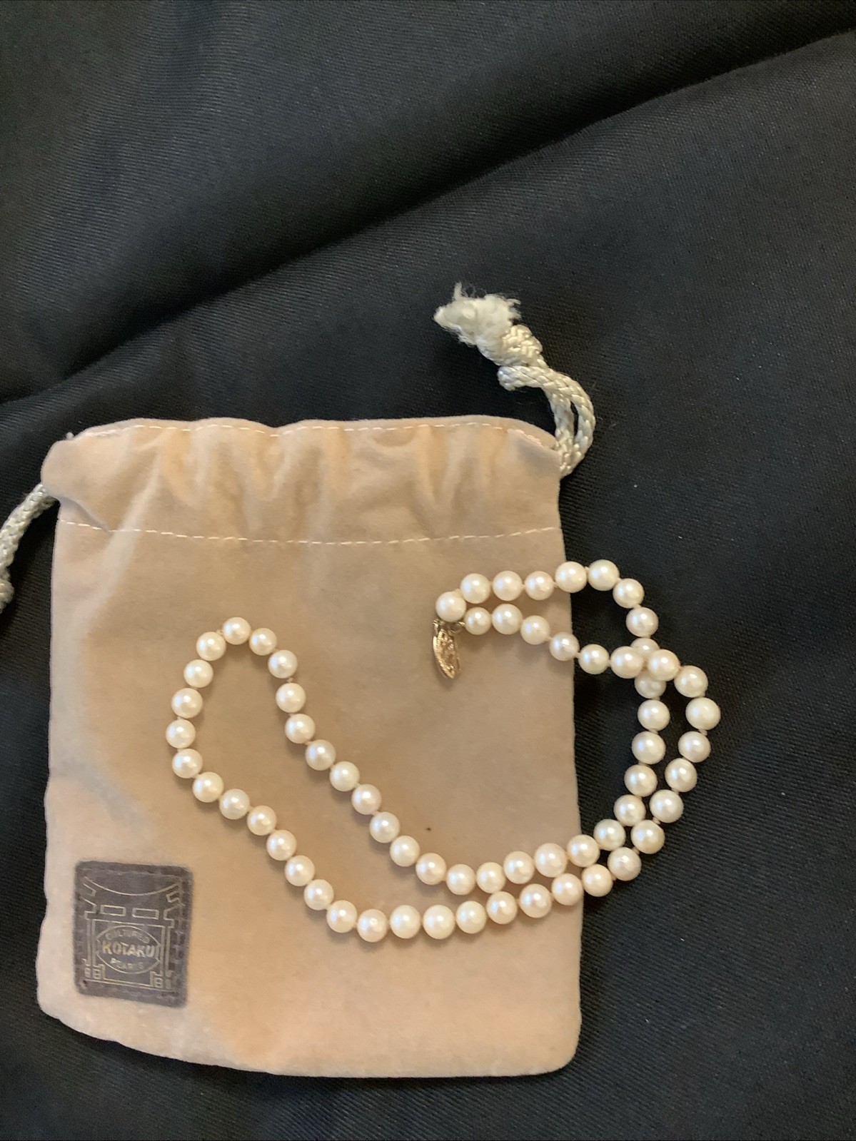 Stunning 16 Inch Vintage Cultured Pearl Necklace Stamped 14Ct Clasp
