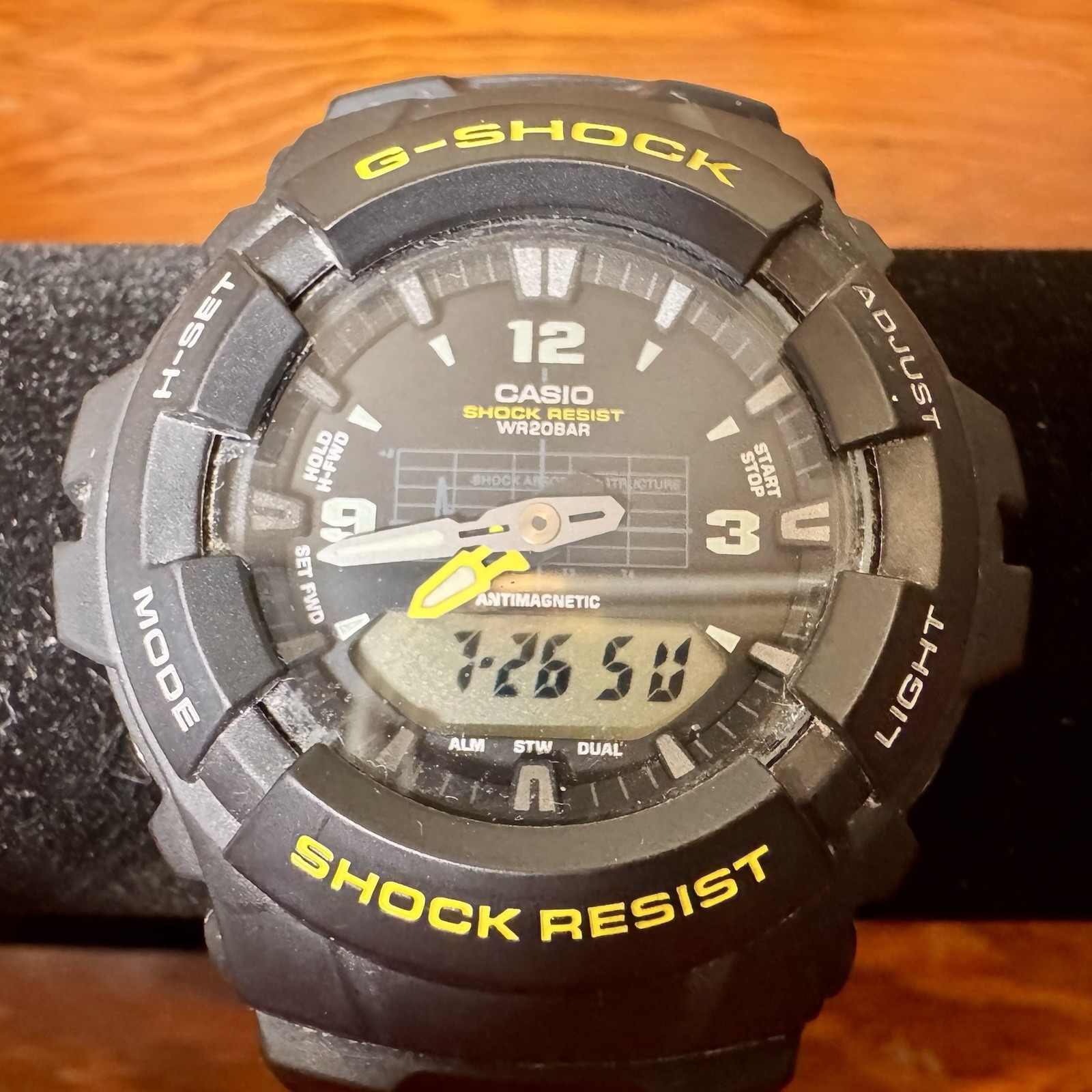 Casio G-Shock G-100-1BV Module 5158 Ana-Digi Black Yellow 200M Shock Resistant
