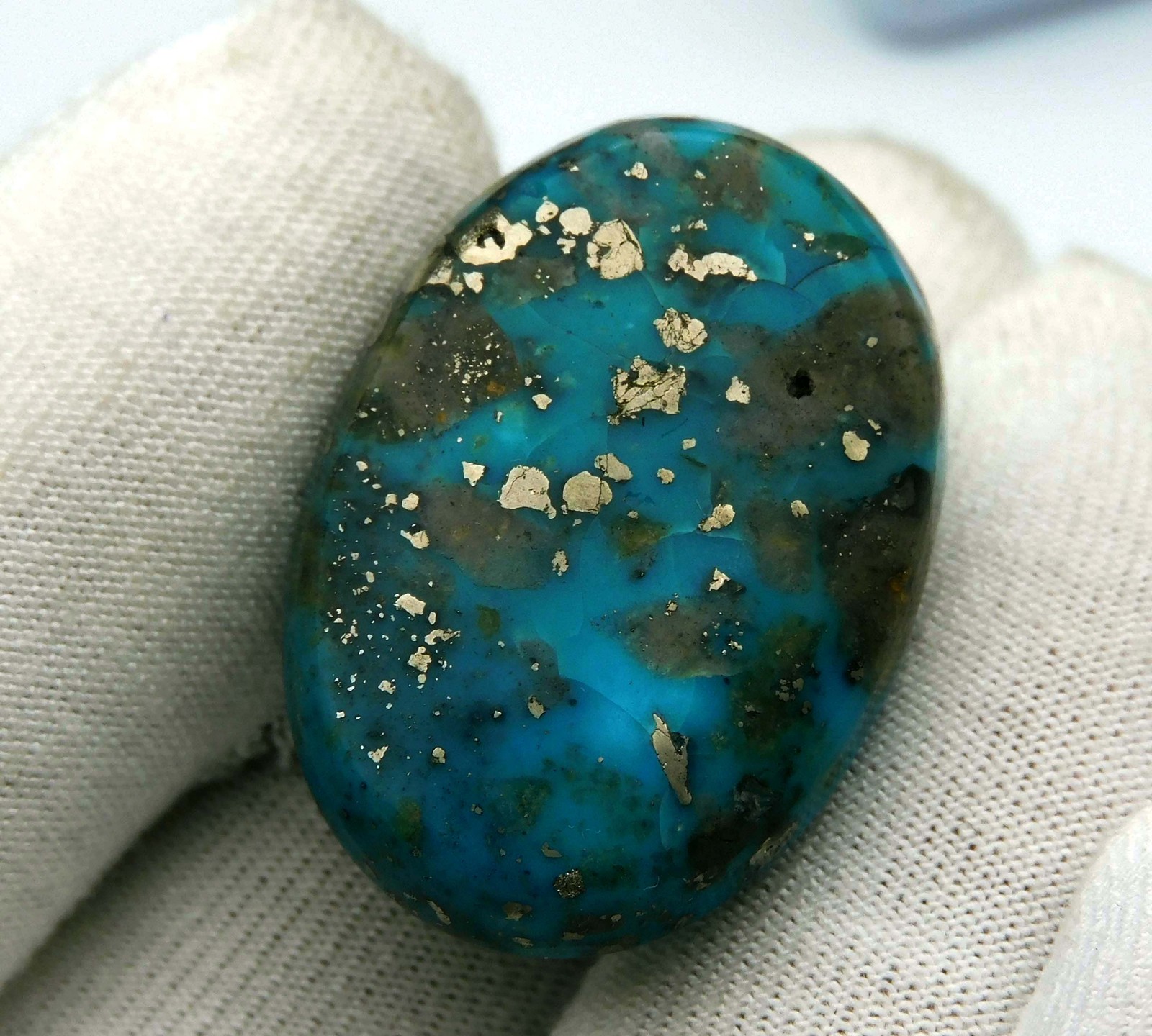 56.55 Ct Genuine Arizona Blue Turquoise Oval Cut Loose Gemstone