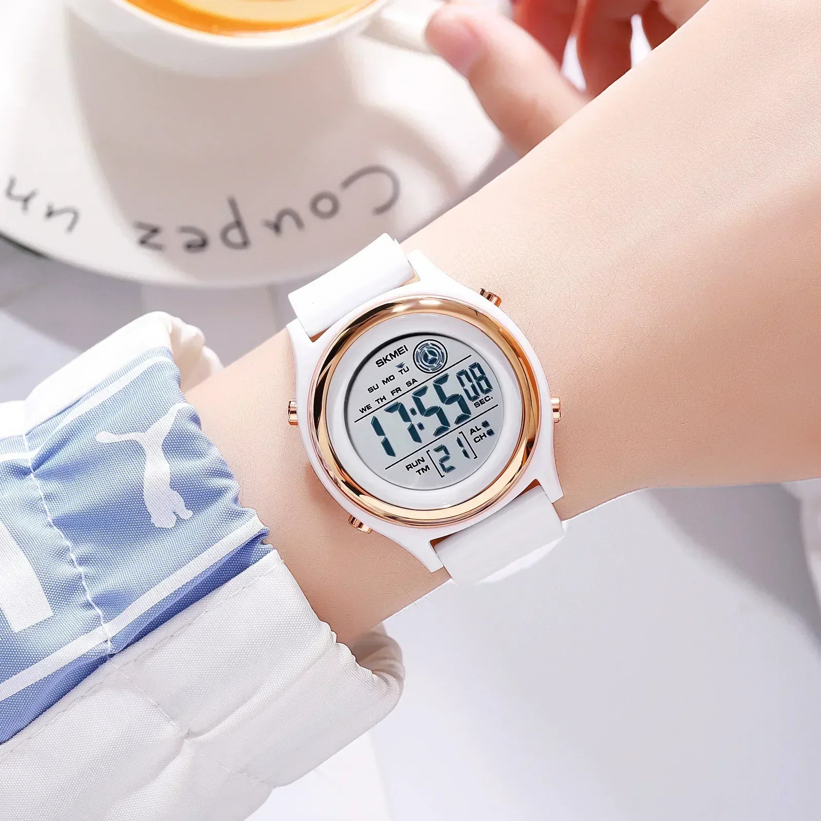 Waterproof Shockproof Sport Countdown Digital Wristwatch Women Stopwatch