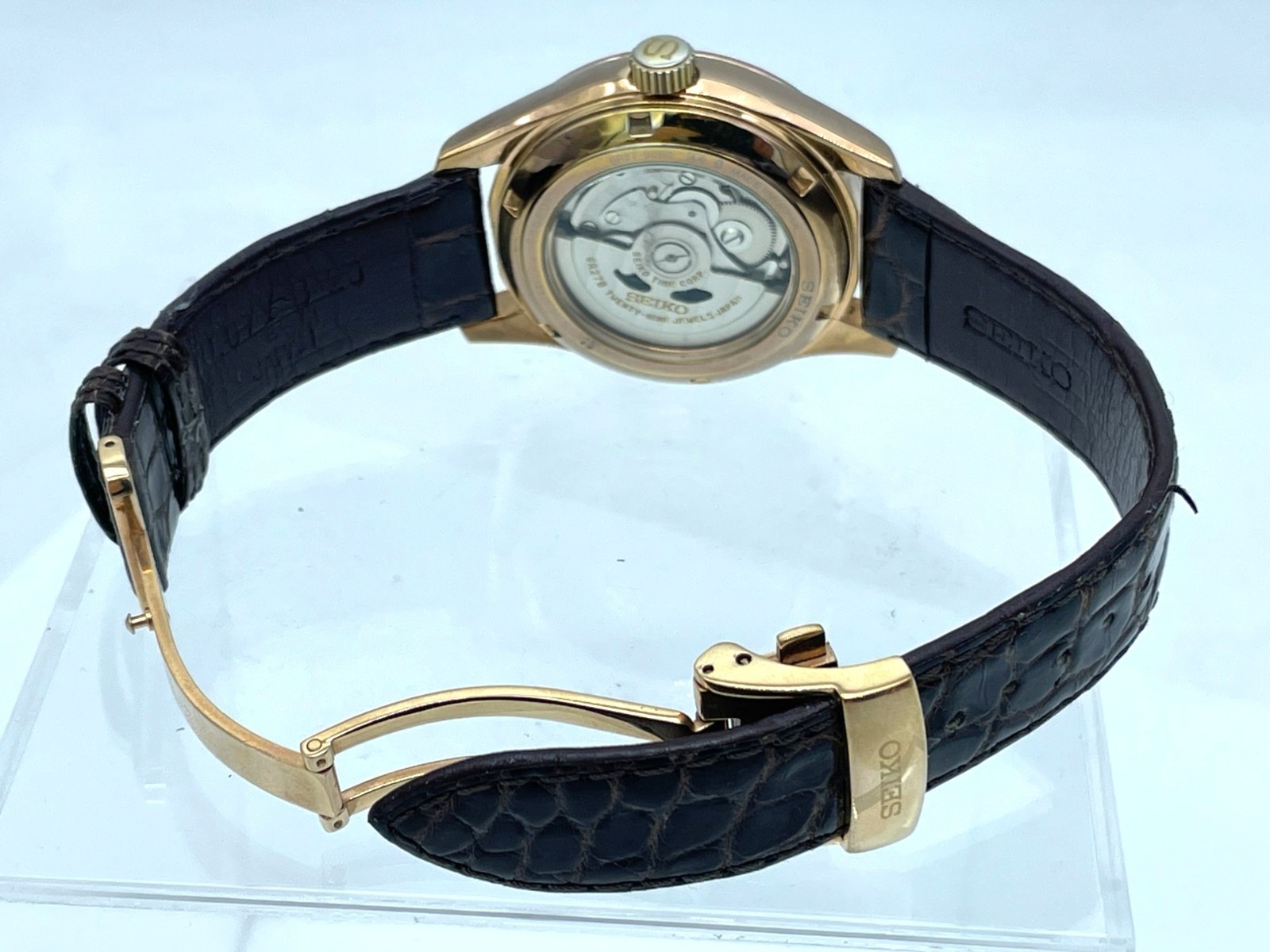 Near MINT SEIKO PRESAGE Automatic Watch Rose Gold 6R27-00B0 SARW004 New Band