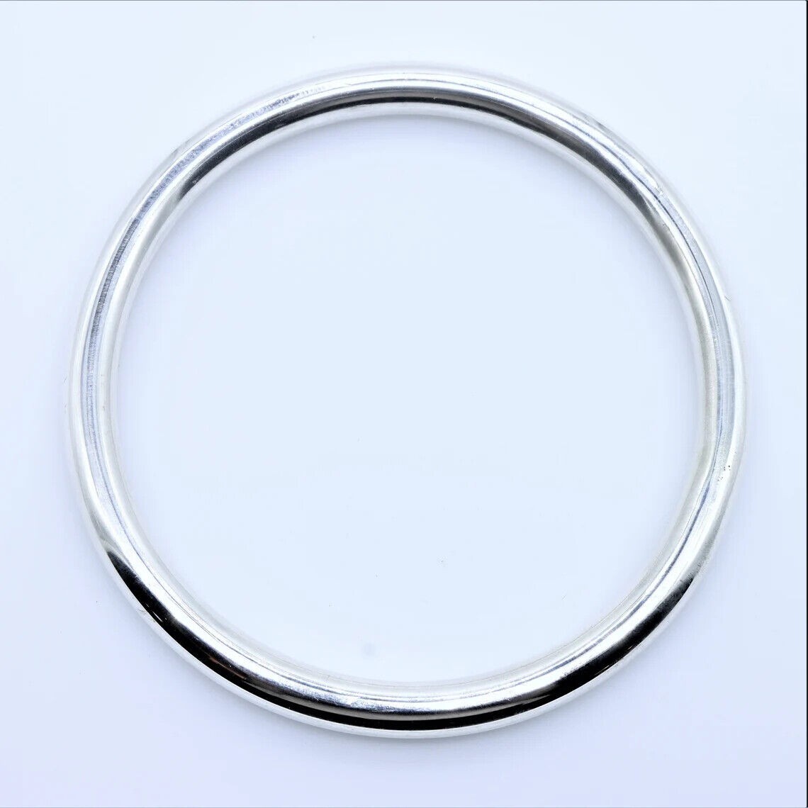 MASSIVE HEAVY 6mm Thick Chunky Solid Sterling Silver Round Bangle Bracelet Plain