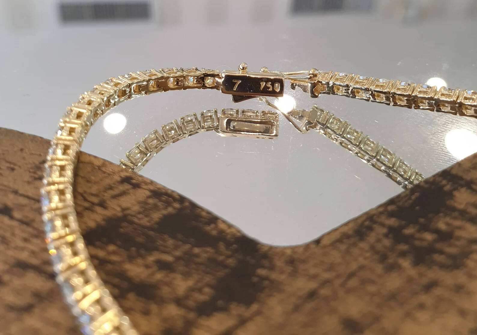 Women’s Day 6.60Ct Round Natural GH/VS Diamond Tennis Bracelet 14K Yellow Gold