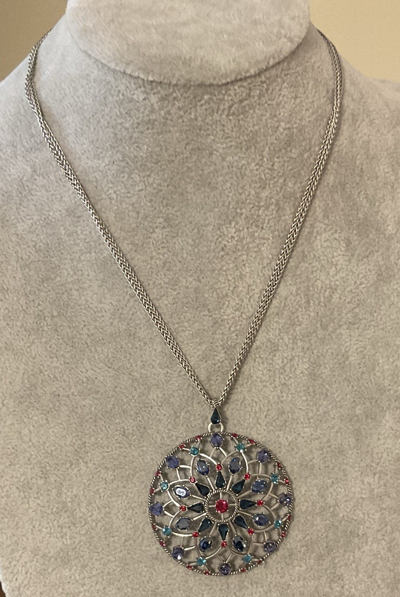 STUNNER NWT BRIGHTON ONE LOVE CIRCLE MULTI CRYSTAL CONVERTIBLE NECKLACE RP$198