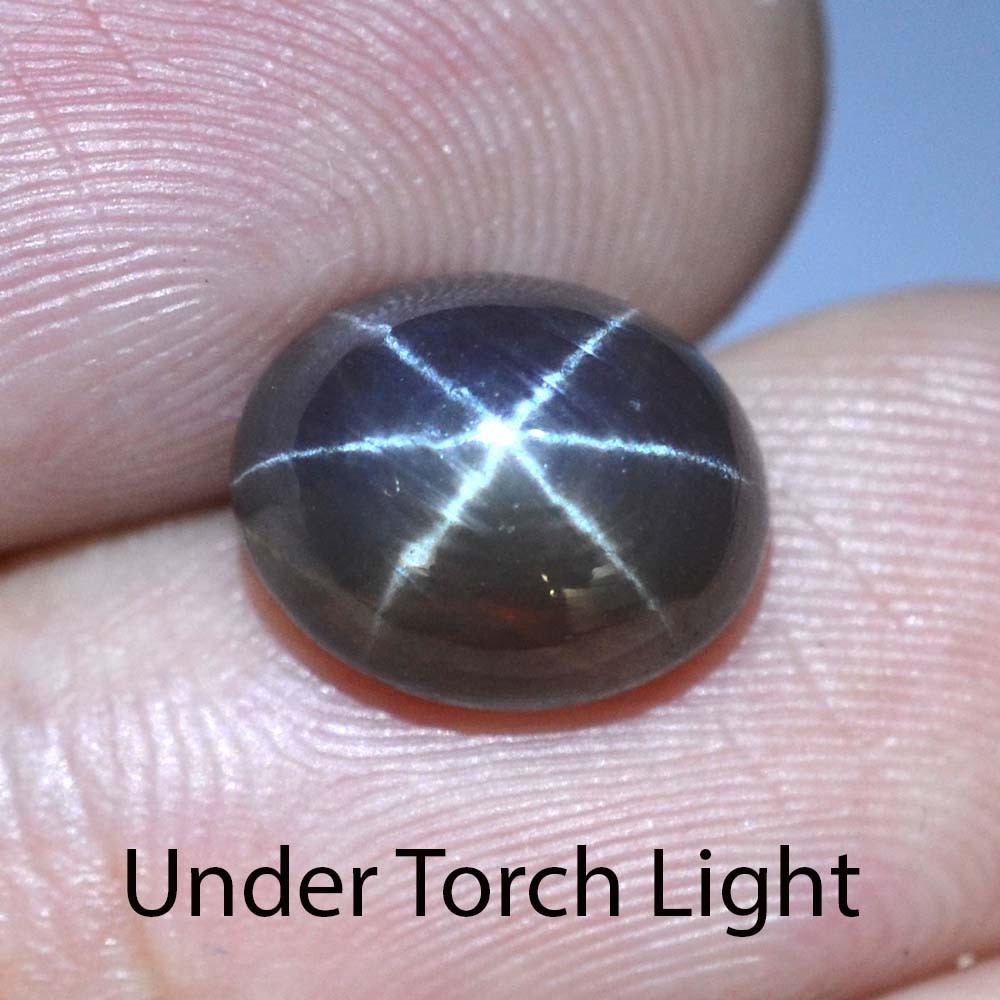 6.40 Ct 10.7×8.6 MM Green Purple Star Sapphire 6 Rays Lab Corundum VDO GCS10373
