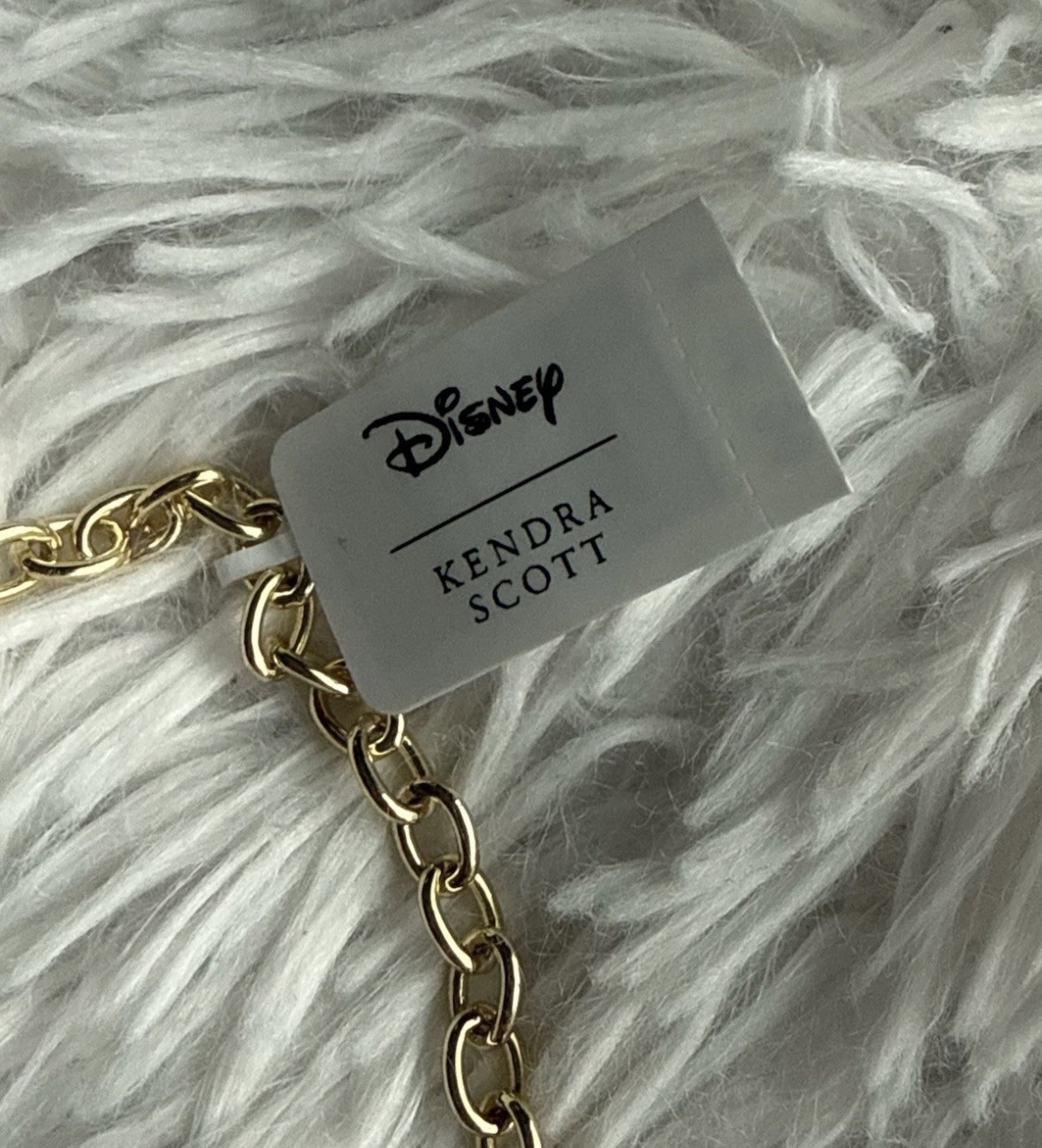 Kendra Scott Disney Mickey & Minnie Mouse Charm Necklace Pink White Gold Tone
