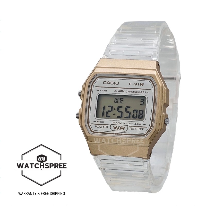 Casio Digital Transparent Resin Band Watch F91WS-7A2 F-91WS-7A2