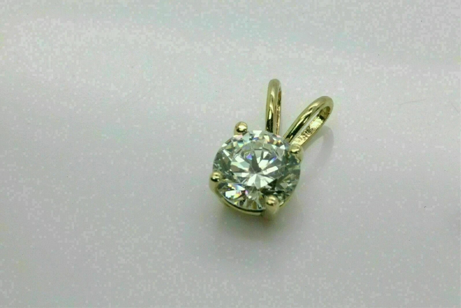 2Ct Round Cut Lab-Created Diamond Pendant With 18″ Chain 14k Yellow Gold Plated