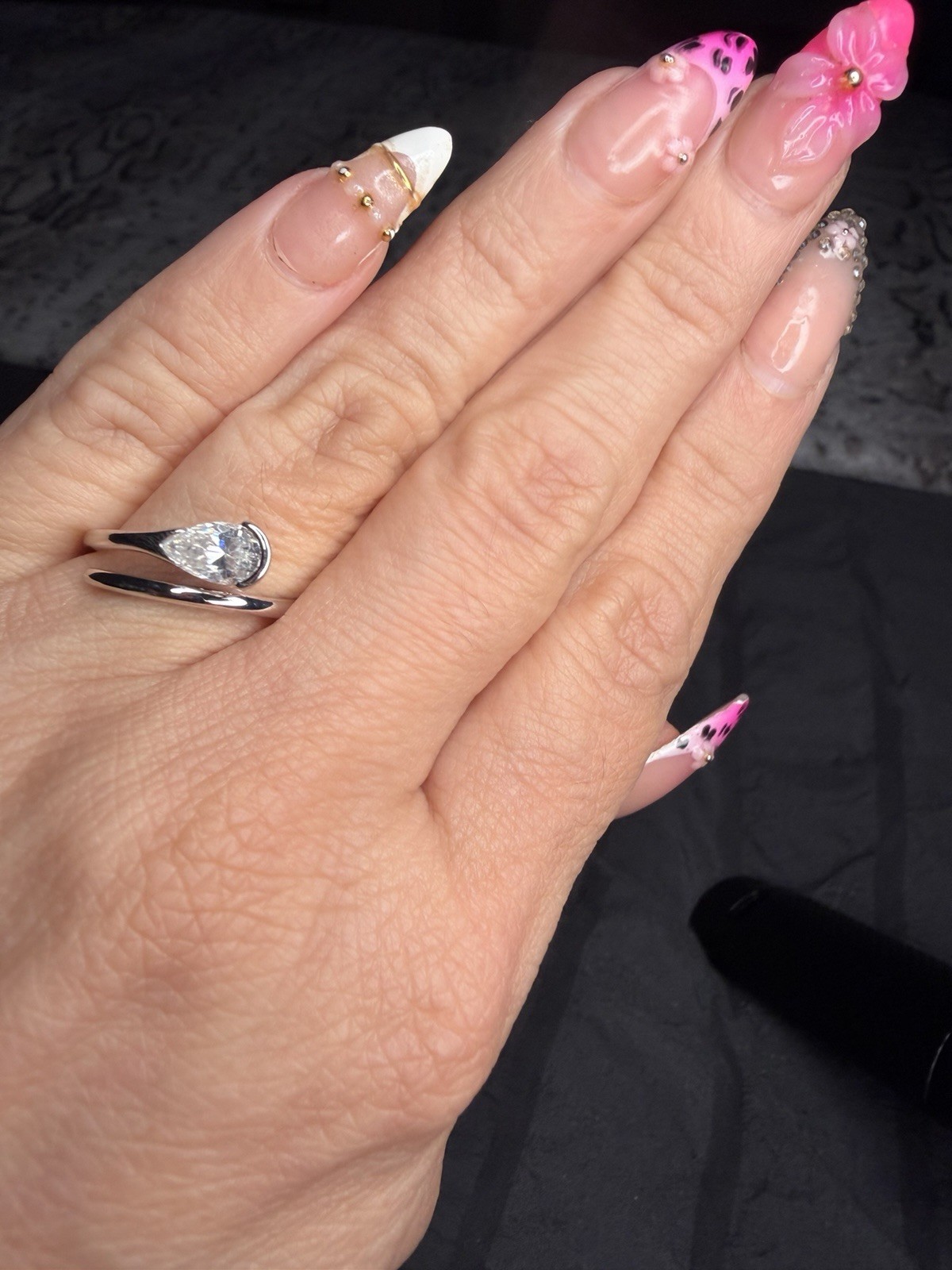 Pear Cut Moissanite Engagement Ring VVS D 1.00 CTW Gold Filled Size 7