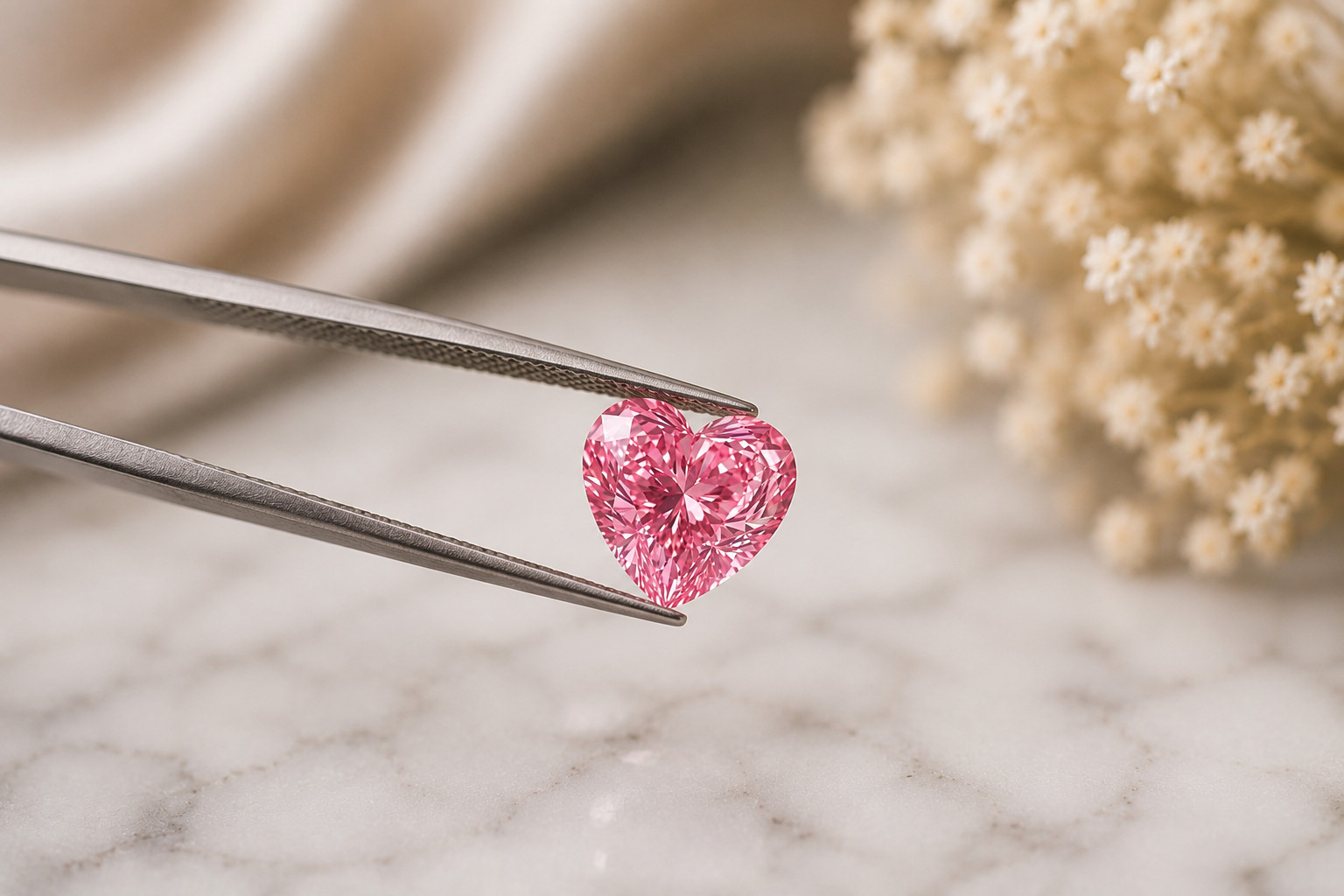 5 CT Fancy Pink Color, Heart Cut VVS1 Moss Diamond Premium gemstone 11.50 MM