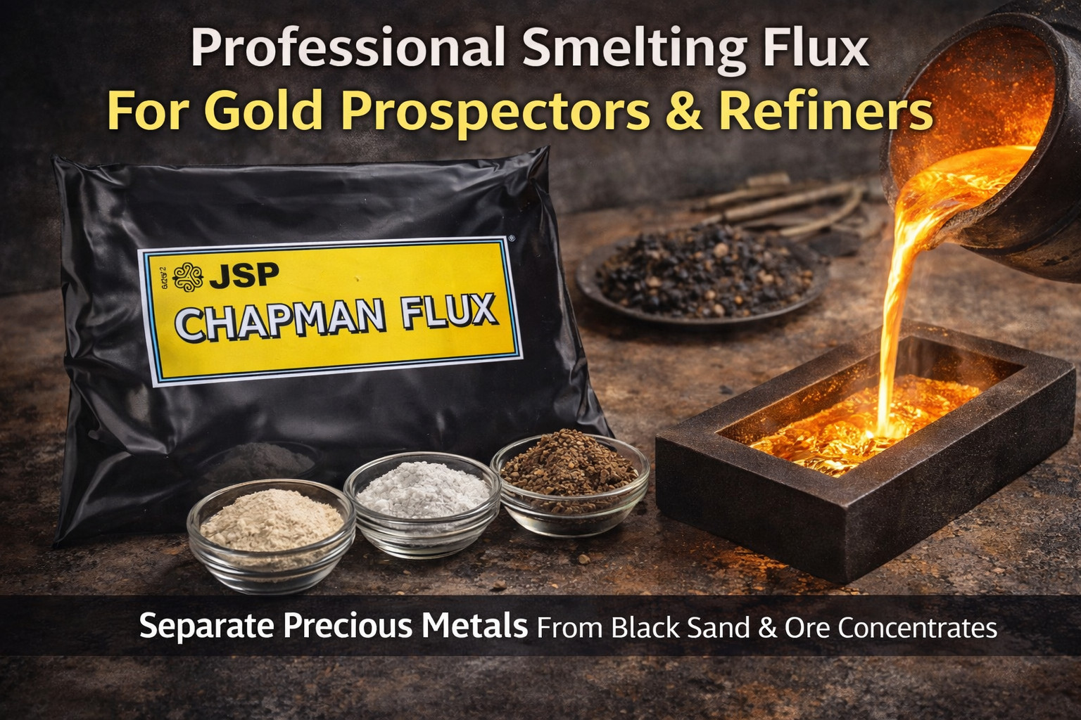 Hank Chapman Flux Gold Smelting Flux Thinner Assay Black Sand Ore Refining Melt