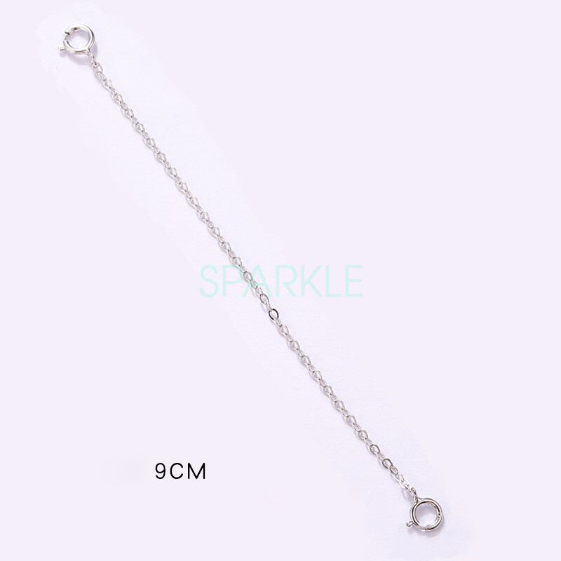 Real 925 Sterling Silver Safety Chains Extender Extension Necklace Spring Ring