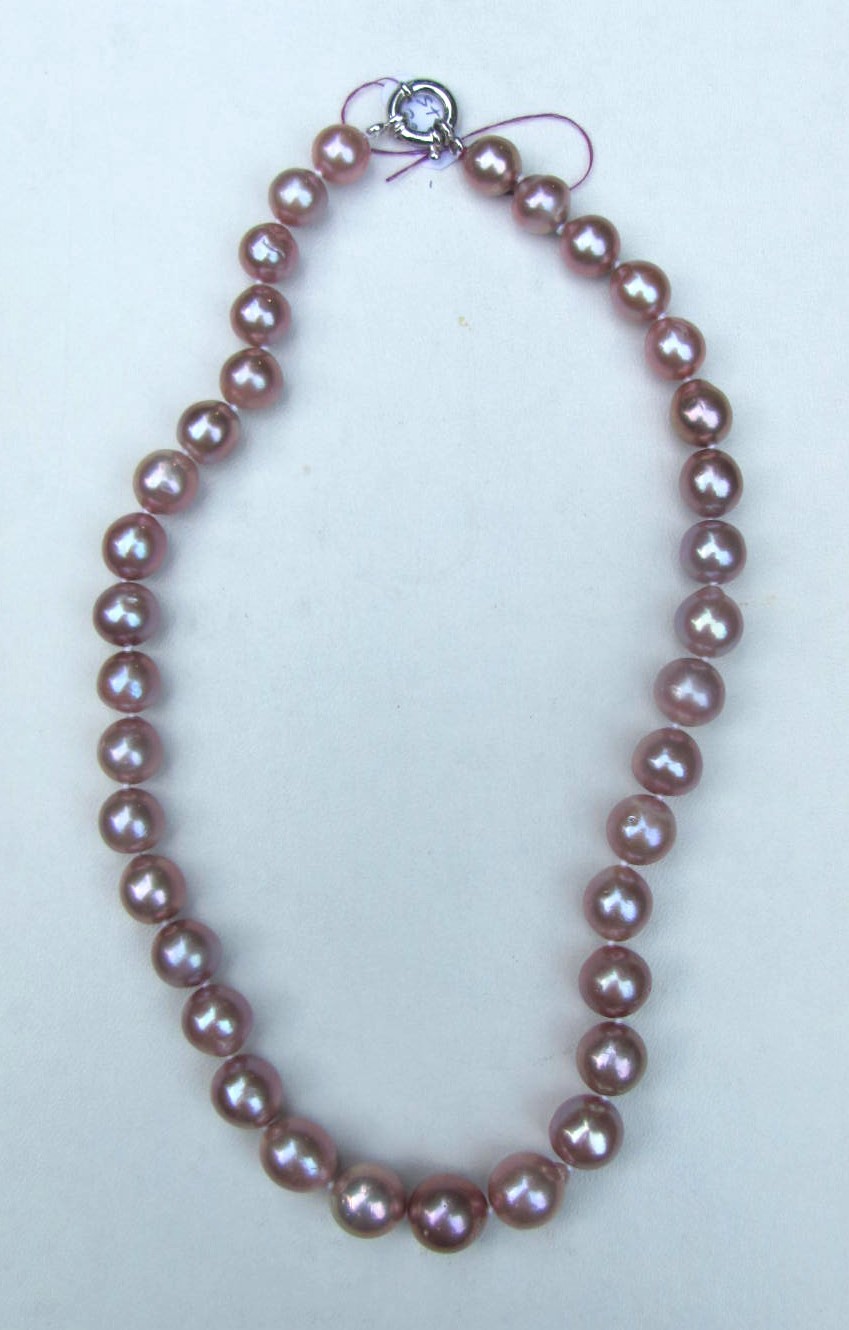 11-14mm Cultured Freshwater Pearl Necklace Sterling Clasp 20″