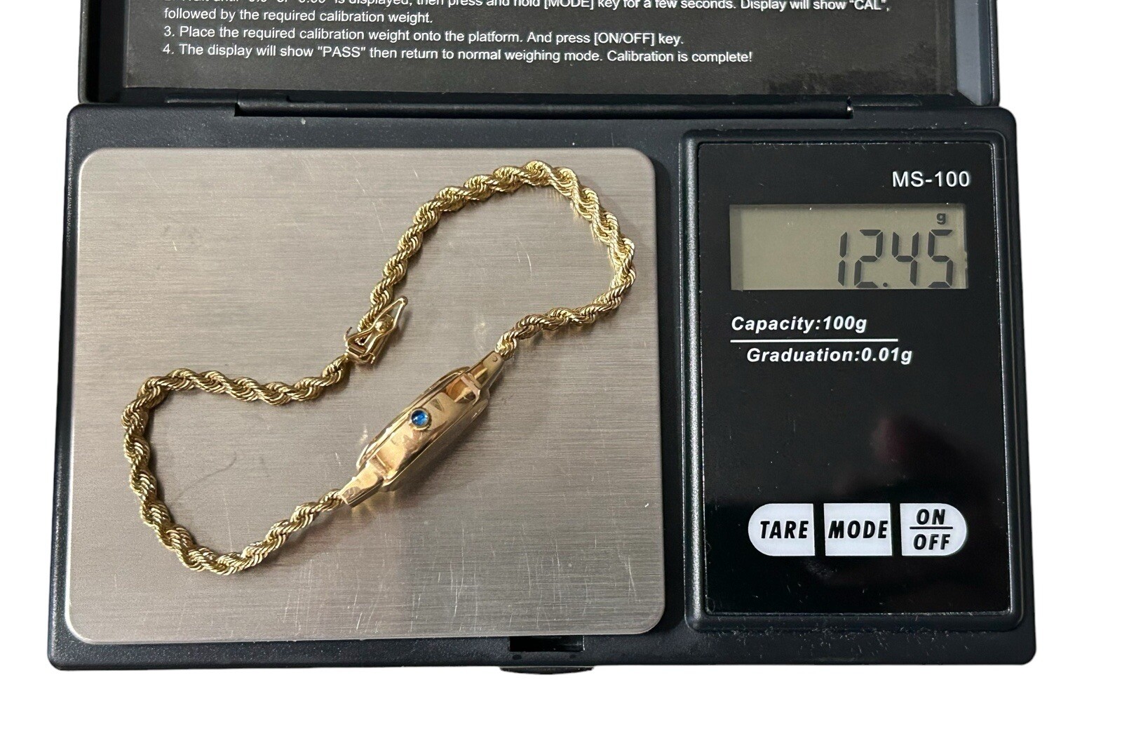 14K Gold Yellow Gold BEVERLY HILLS Women’s Rope Bracelet Watch 12.45g 6.5”