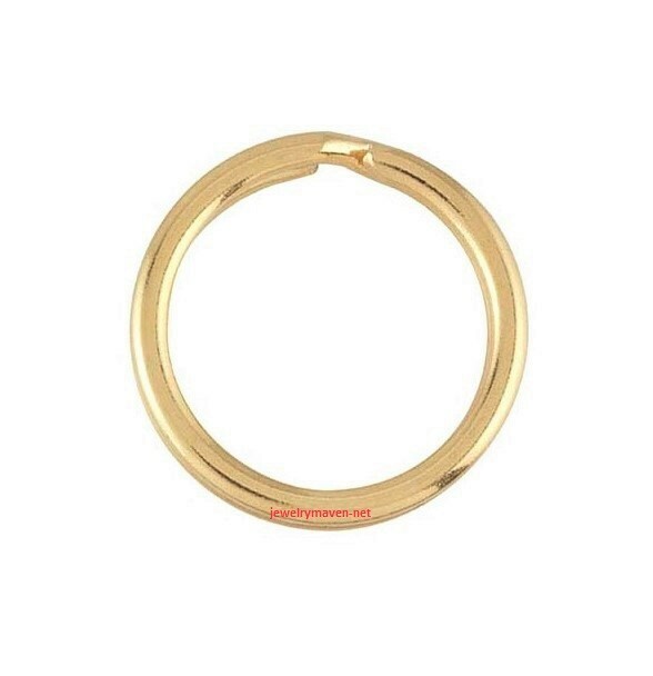 20mm 3/4″ 10k Yellow Gold LARGE Split Ring Key Chain Keychain 10ga 16ga Wire USA