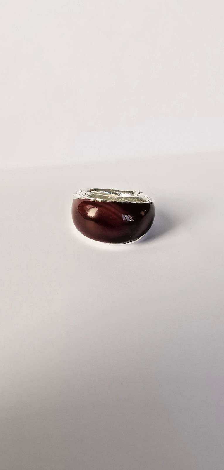 Handmade Fine Silver 999 Agate Ring, Unisex Chunky Statement Band, One of a Kind