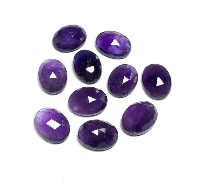 Natural Purple Amethyst Oval Rose Cut 6x8mm to 12x16mm Loose Gemstone