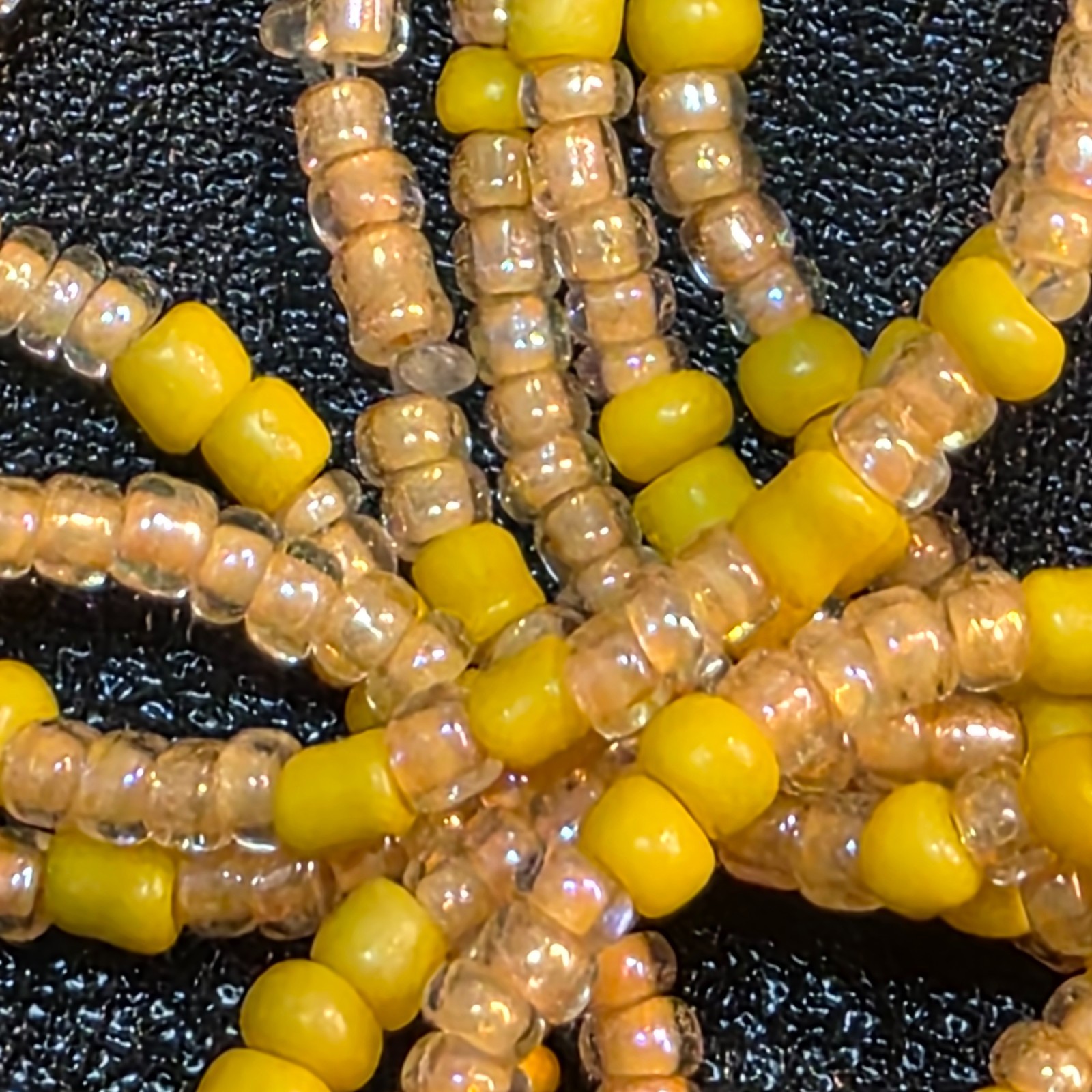 HSN Lemon Way Multi Circle Yellow Color Seed Bead 27″ Bib Necklace