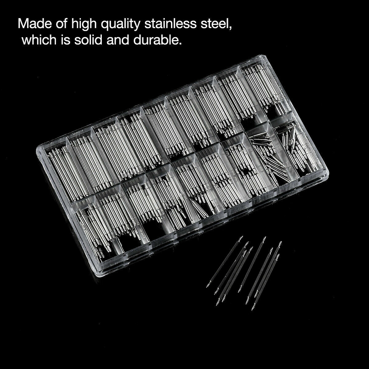 360Pcs Watch Pins Spring Bars Band Strap Link Remover Set Repair Kit Stainless