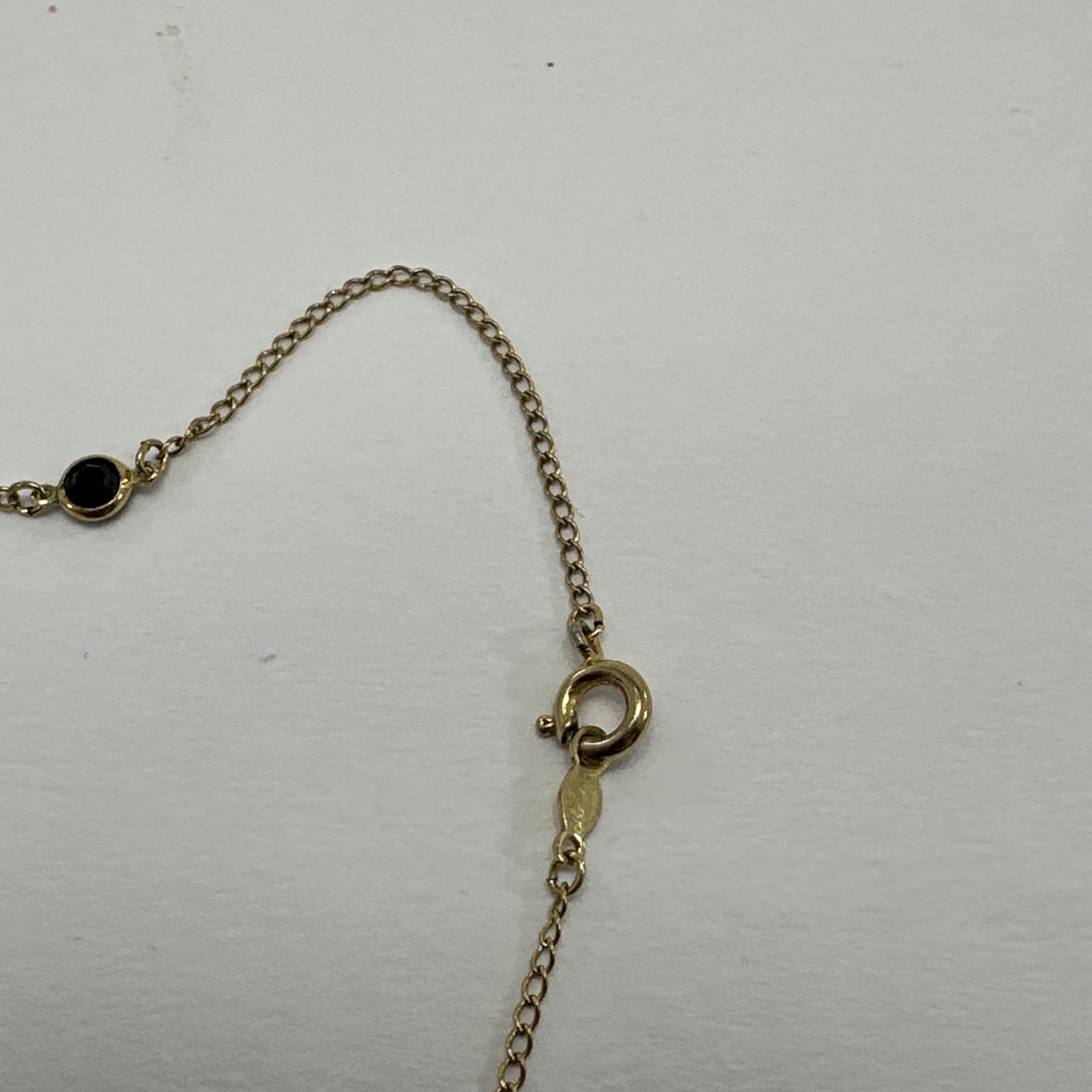 Vintage 12K Gold Plated Necklace Gold GE Chain With Black Stones Dainty Classic